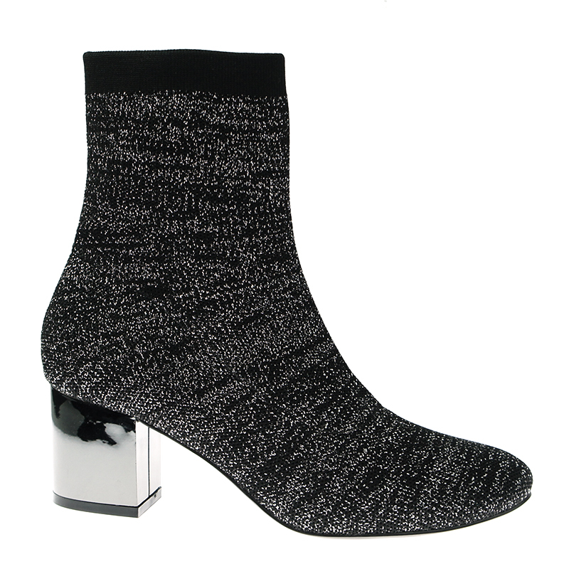 fashion winter shoes sexy luxury chunky wedge half sock boots for women
