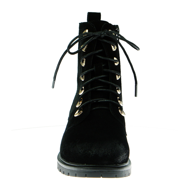 Hot Sell Ladies Black Leather Classy Cow Suede Shoes Lace-up Military Women Boots