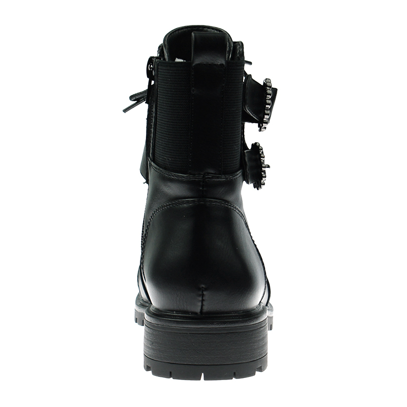 custom logo fall winter black leather lace up boots for ladies women