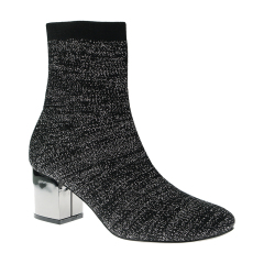 fashion winter shoes sexy luxury chunky wedge half sock boots for women