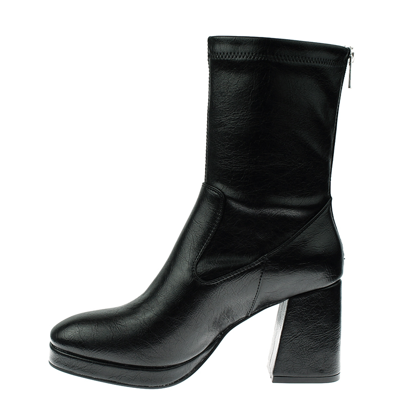 fashion stylish casual waterproof black women high heels western dress boots