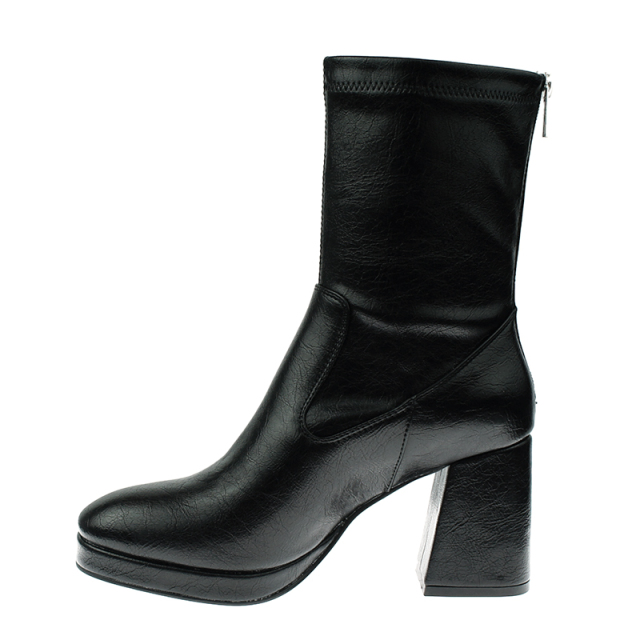 fashion stylish casual waterproof black women high heels western dress boots
