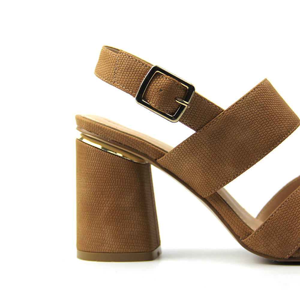 Hot Selling Premium Leather Thick Heel Slides Women Sandals