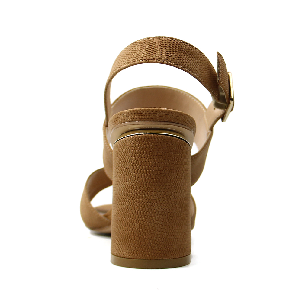 Hot Selling Premium Leather Thick Heel Slides Women Sandals