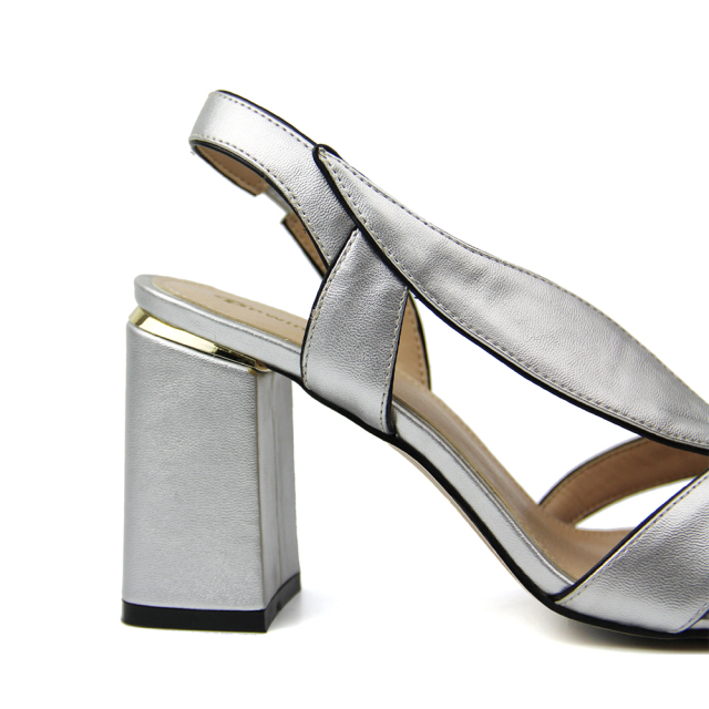 Fashion Elegant Sliver High Heel Shoes Summer Women Sandals for Slides