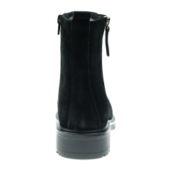 personality stylish black flat boots fall winter cow suede shoes with zipper for women