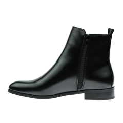 stylish black PU winter shoes flat work boots for women and ladies