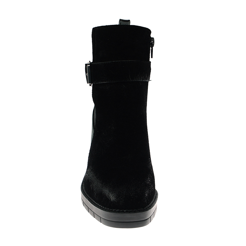 designer women cow suede winter fall high heel chunky wedge shoes boots for ladies