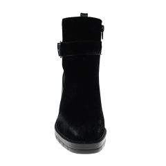 designer women cow suede winter fall high heel chunky wedge shoes boots for ladies