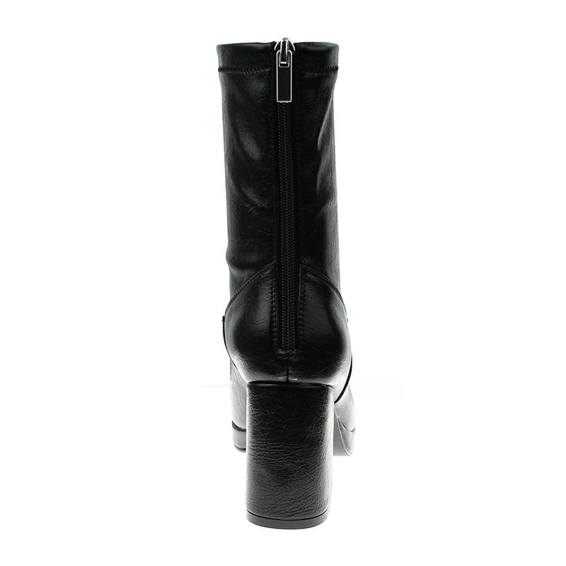fashion stylish casual waterproof black women high heels western dress boots