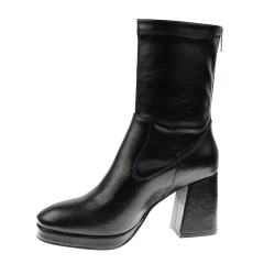 fashion stylish casual waterproof black women high heels western dress boots