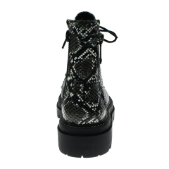 ew women chunky lace up Boots Platform Boots in snake pattern PU