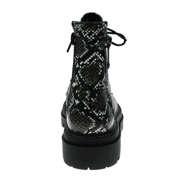 ew women chunky lace up Boots Platform Boots in snake pattern PU