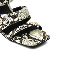 Fashion Snake Leather Square Toe Wedge Sexy Pumps Shoes Womens Sandals