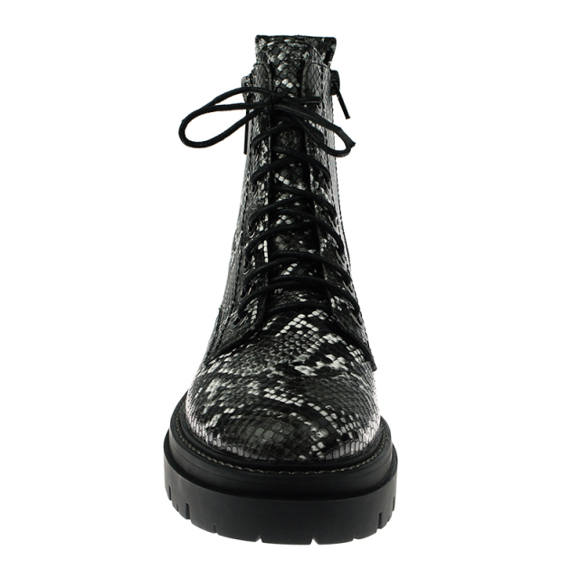 ew women chunky lace up Boots Platform Boots in snake pattern PU