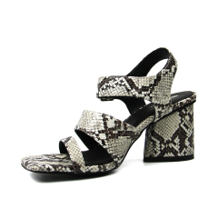 Fashion Snake Leather Square Toe Wedge Sexy Pumps Shoes Womens Sandals