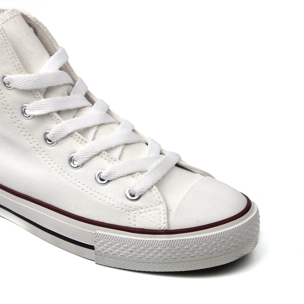 custom ladies casual slip soft wedge high top canvas vulcanized shoes for women