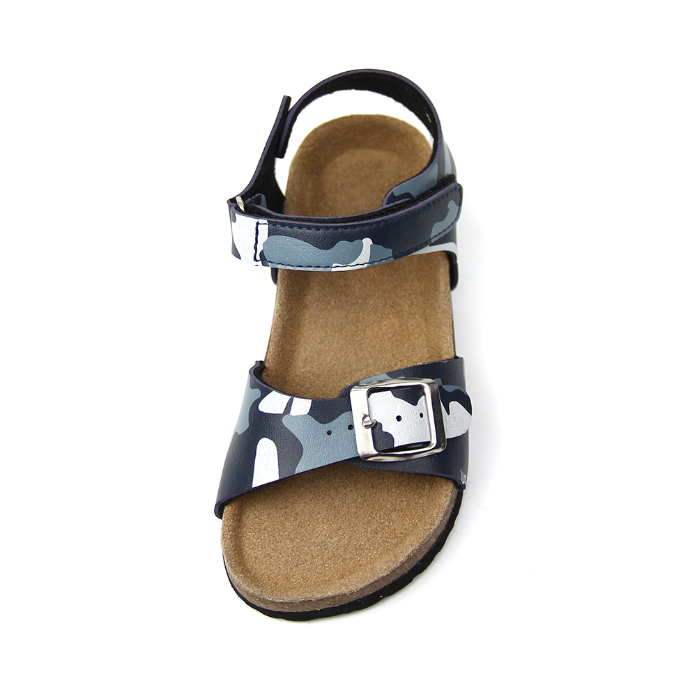 custom cheap fashion camouflage flat beach wedge casual kids sandals slippers shoes