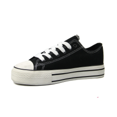 wholesale fashion stylish ladies canvas vulcanized shoes with custom printing