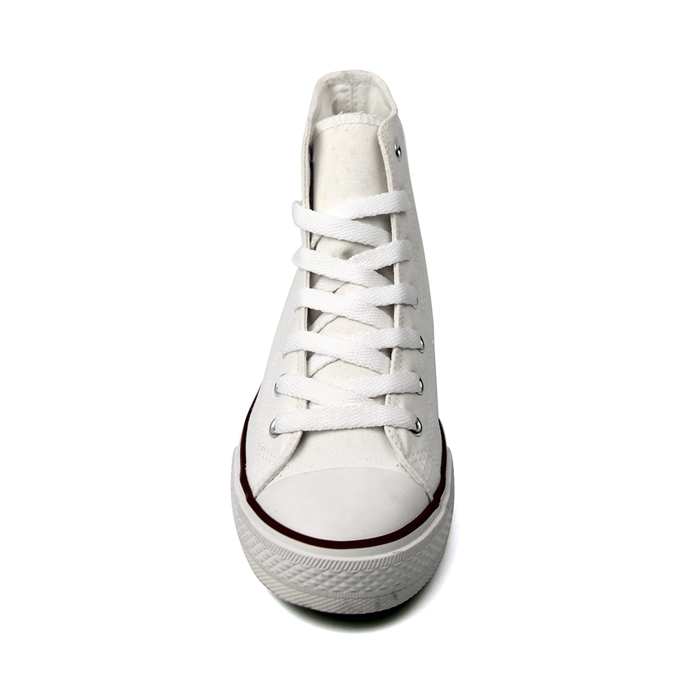 custom ladies casual slip soft wedge high top canvas vulcanized shoes for women
