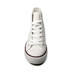custom ladies casual slip soft wedge high top canvas vulcanized shoes for women