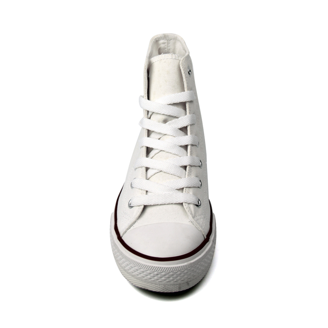 custom ladies casual slip soft wedge high top canvas vulcanized shoes for women