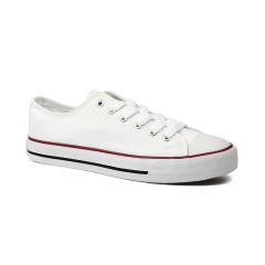 fashion white vintage canvas vulcanized shoes for ladies with custom printing