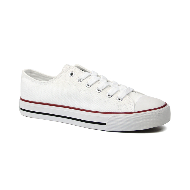 fashion white vintage canvas vulcanized shoes for ladies with custom printing