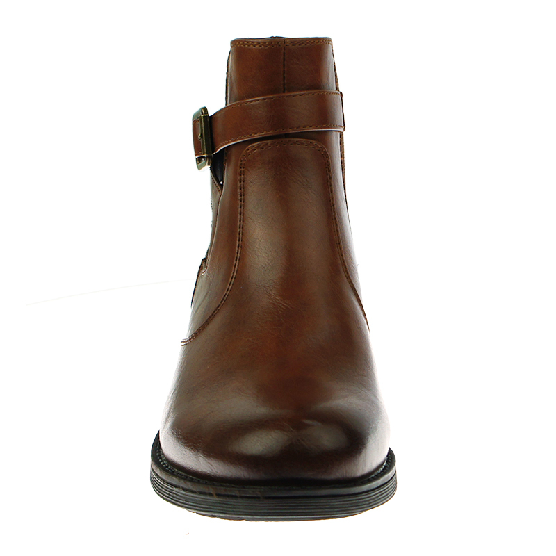designer hot selling stylish casual burnishing brown chelsea flat boots for women