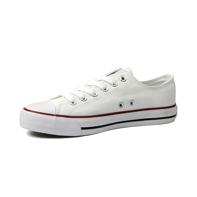 fashion white vintage canvas vulcanized shoes for ladies with custom printing