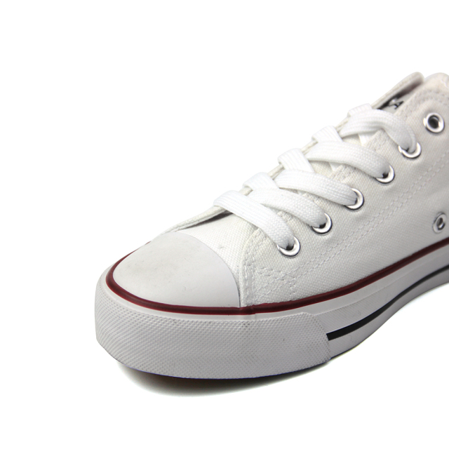 fashion white vintage canvas vulcanized shoes for ladies with custom printing