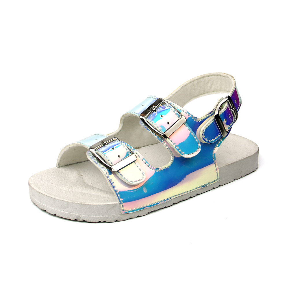wholesale fashion designer summer colorful flat sandals shoes for kids girl