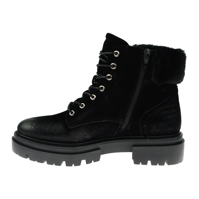 hot sale stylish luxury women winter fur black snow western short hiking boots in cow suede