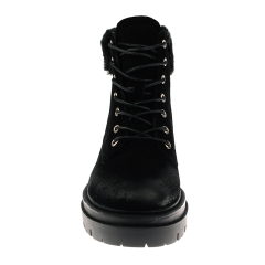 hot sale stylish luxury women winter fur black snow western short hiking boots in cow suede