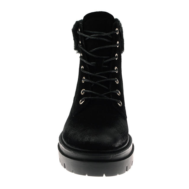 hot sale stylish luxury women winter fur black snow western short hiking boots in cow suede