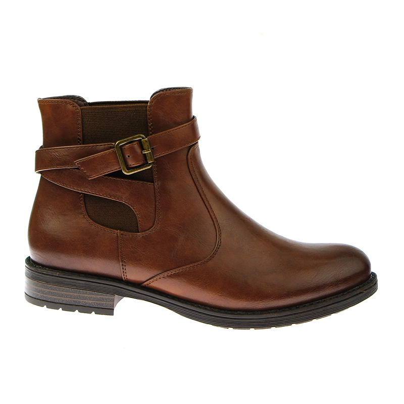 designer hot selling stylish casual burnishing brown chelsea flat boots for women