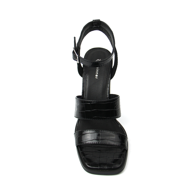 New Products Manifold Women Black Slip on Heels Sandals