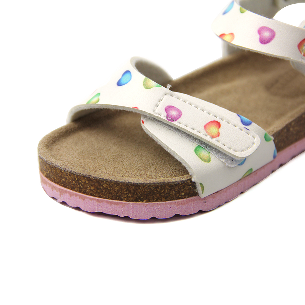 cheap fashion printing flat beach wedge casual kids sandals slippers shoes for girls