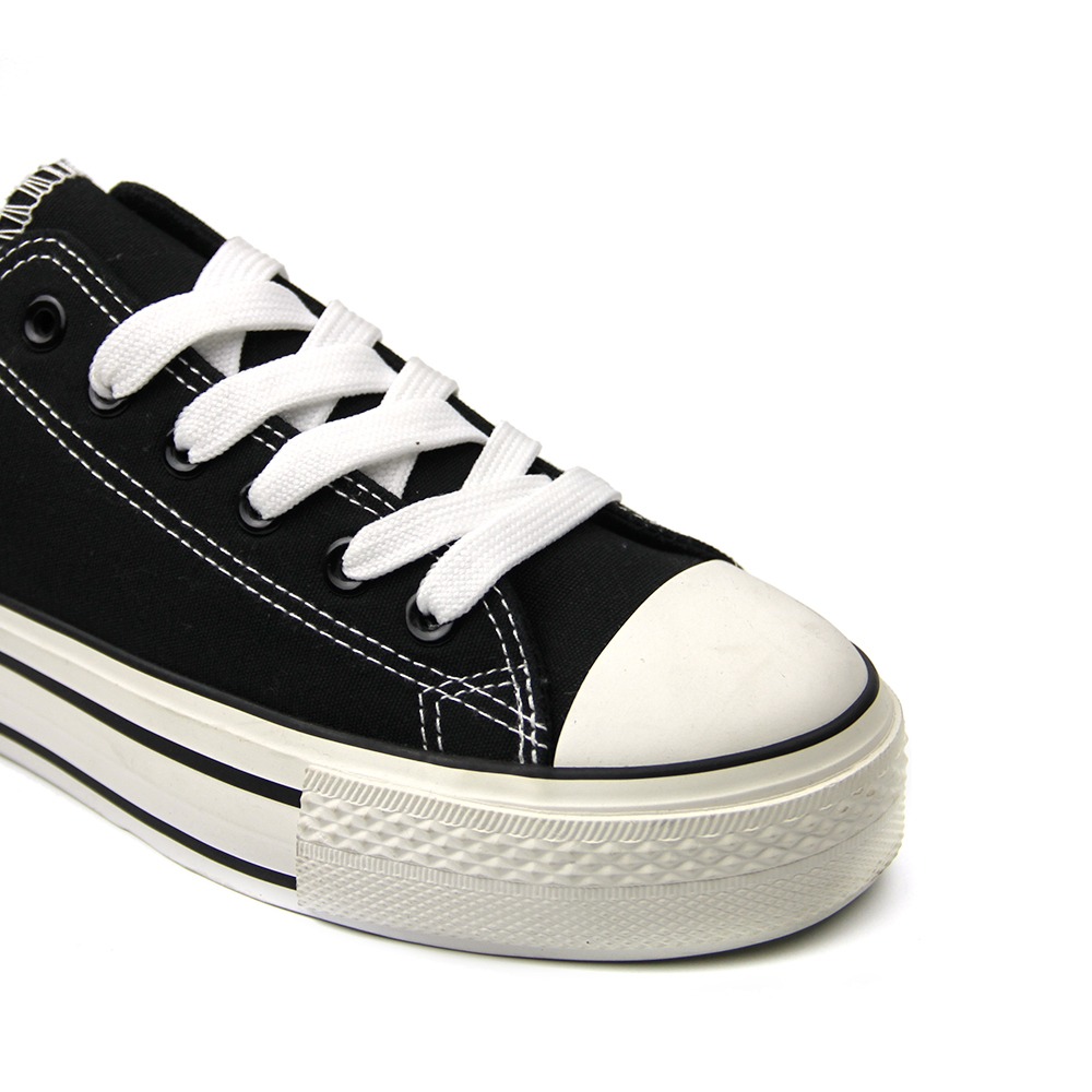 wholesale fashion stylish ladies canvas vulcanized shoes with custom printing