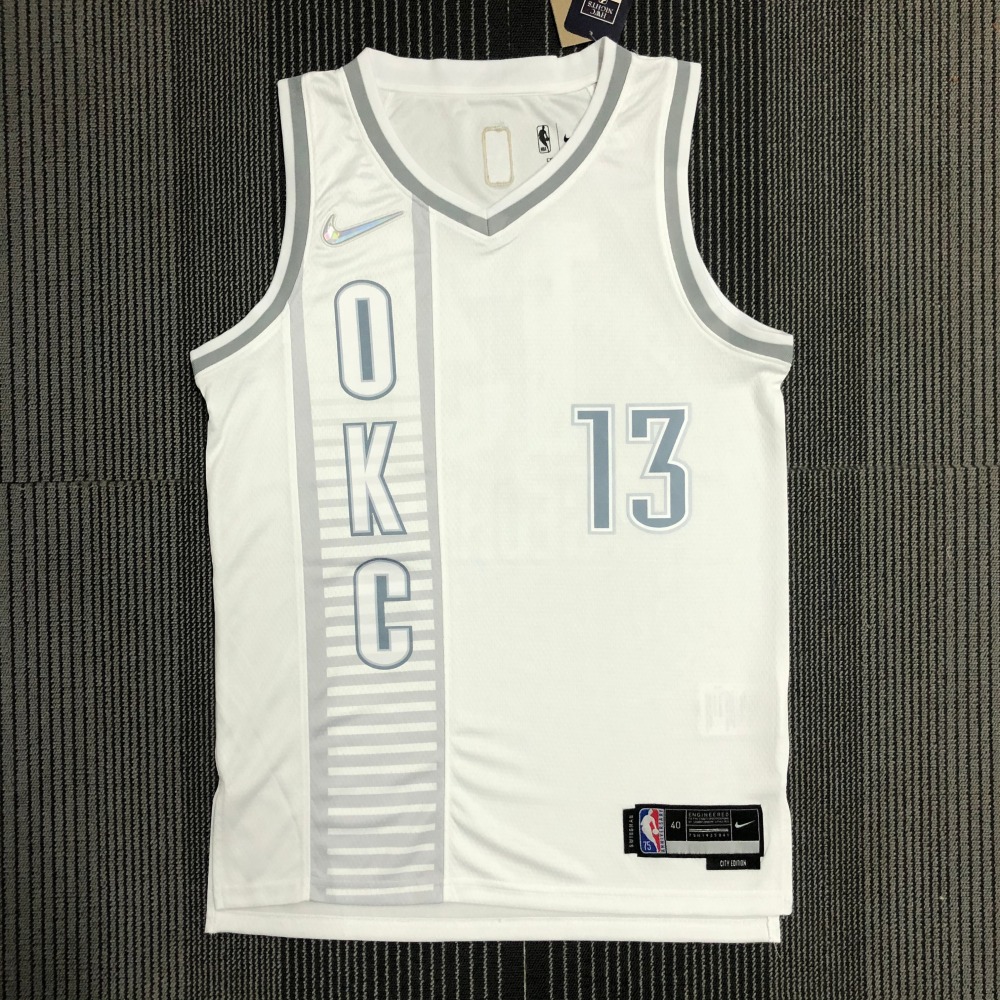 2022 NBA Oklahoma City Thunder 13 George Basketball Jersey