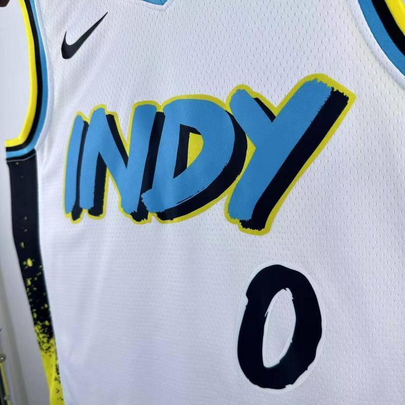 2025 NBA Indiana Pacers 0 HALLIBURTON Basketball Jersey