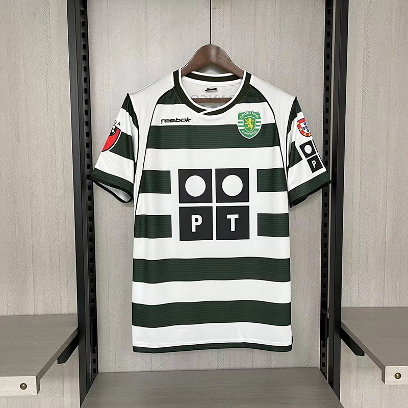 2001-03 Retro Sporting Lisbon Home Football Shirt 1:1 Thai Quality