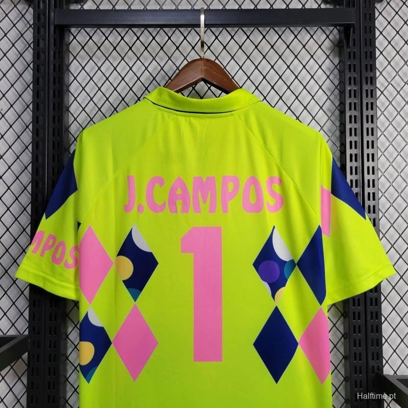 Retro 1992-93 Mexico Goalkeeper CAMPOS 1 Home Green football jersey Retro