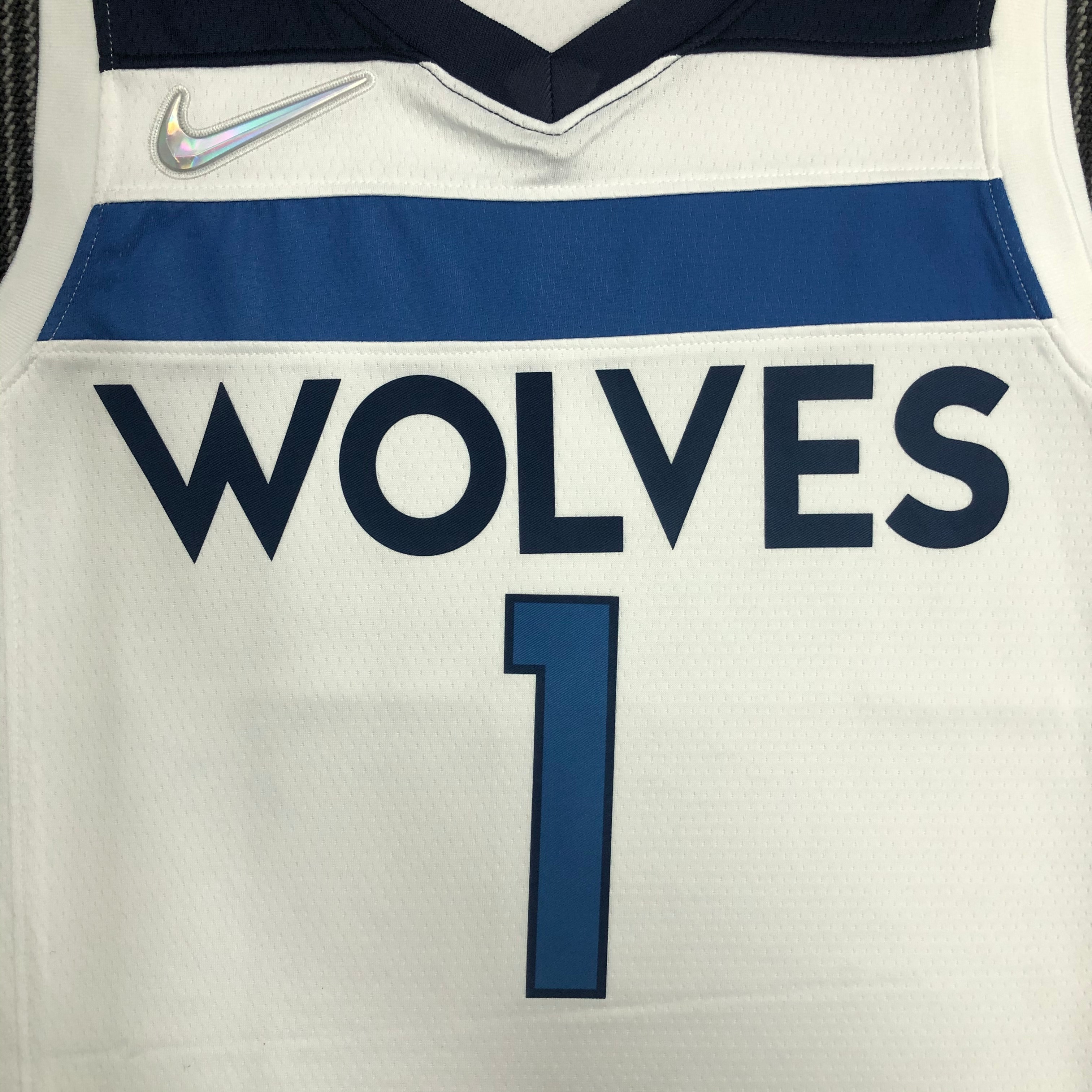 NBA 75th Anniversary Minnesota Timberwolves 1 Edwards Basketball Jersey