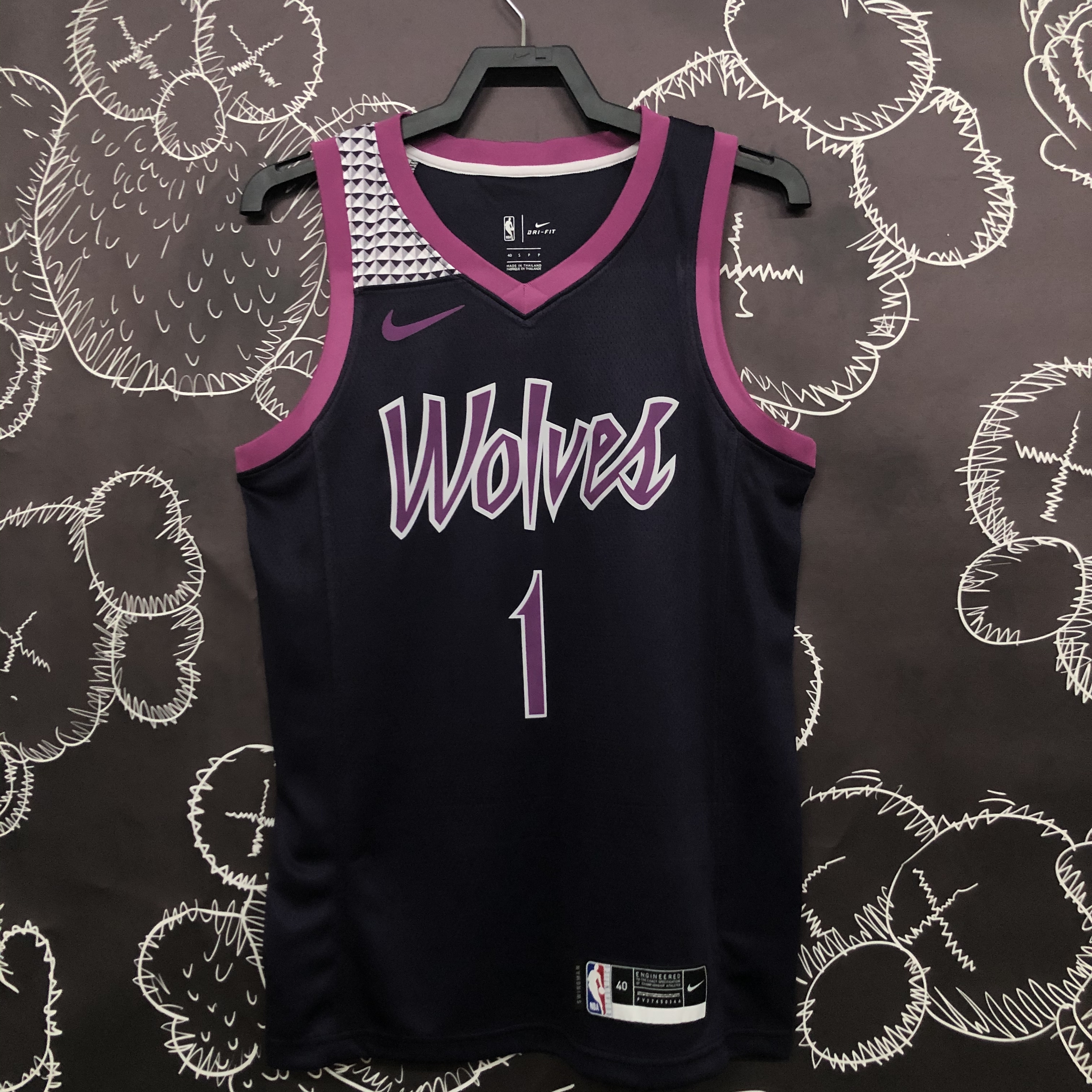 NBA Minnesota Timberwolves 1 Edwards Basketball Jersey