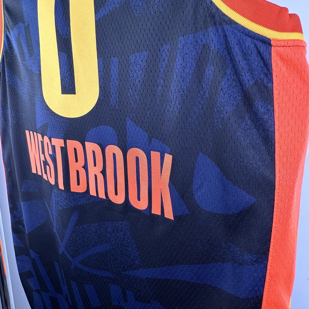 2024 NBA Oklahoma City Thunder 0 Westbrook Basketball Jersey
