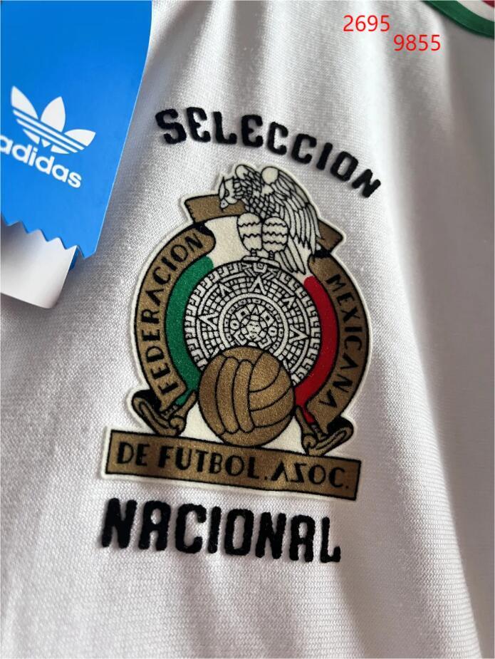 Retro 1984-85 Mexico White football jersey Retro
