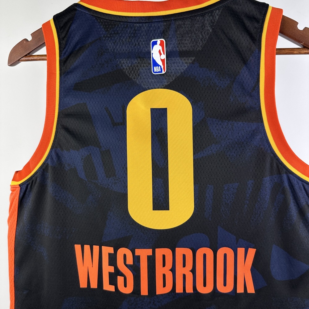 2024 NBA Oklahoma City Thunder 0 Westbrook Basketball Jersey