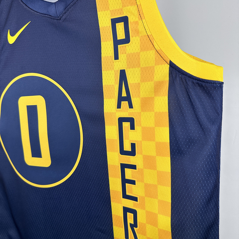 2018 NBA Indiana Pacers 0 HALLIBURTON Basketball jersey