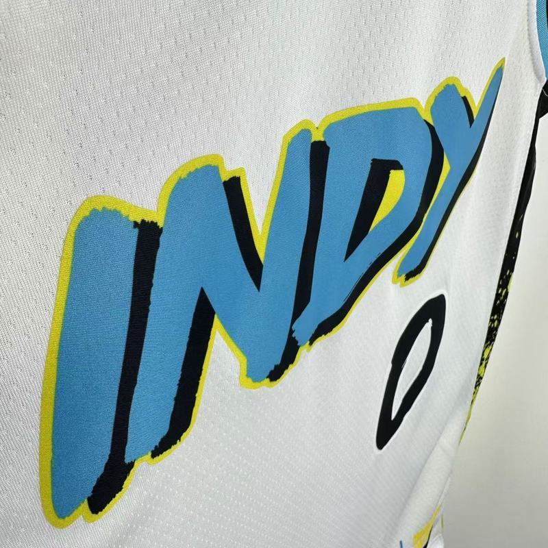 2025 NBA Indiana Pacers 0 HALLIBURTON Basketball Jersey